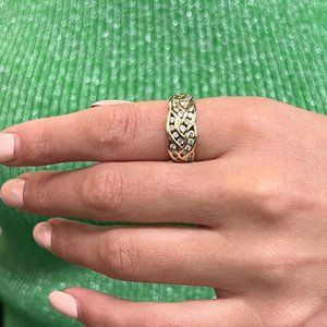 Rachel Koen 1.05Cttw Round Cut Diamond Band Ring 14K Yellow Gold